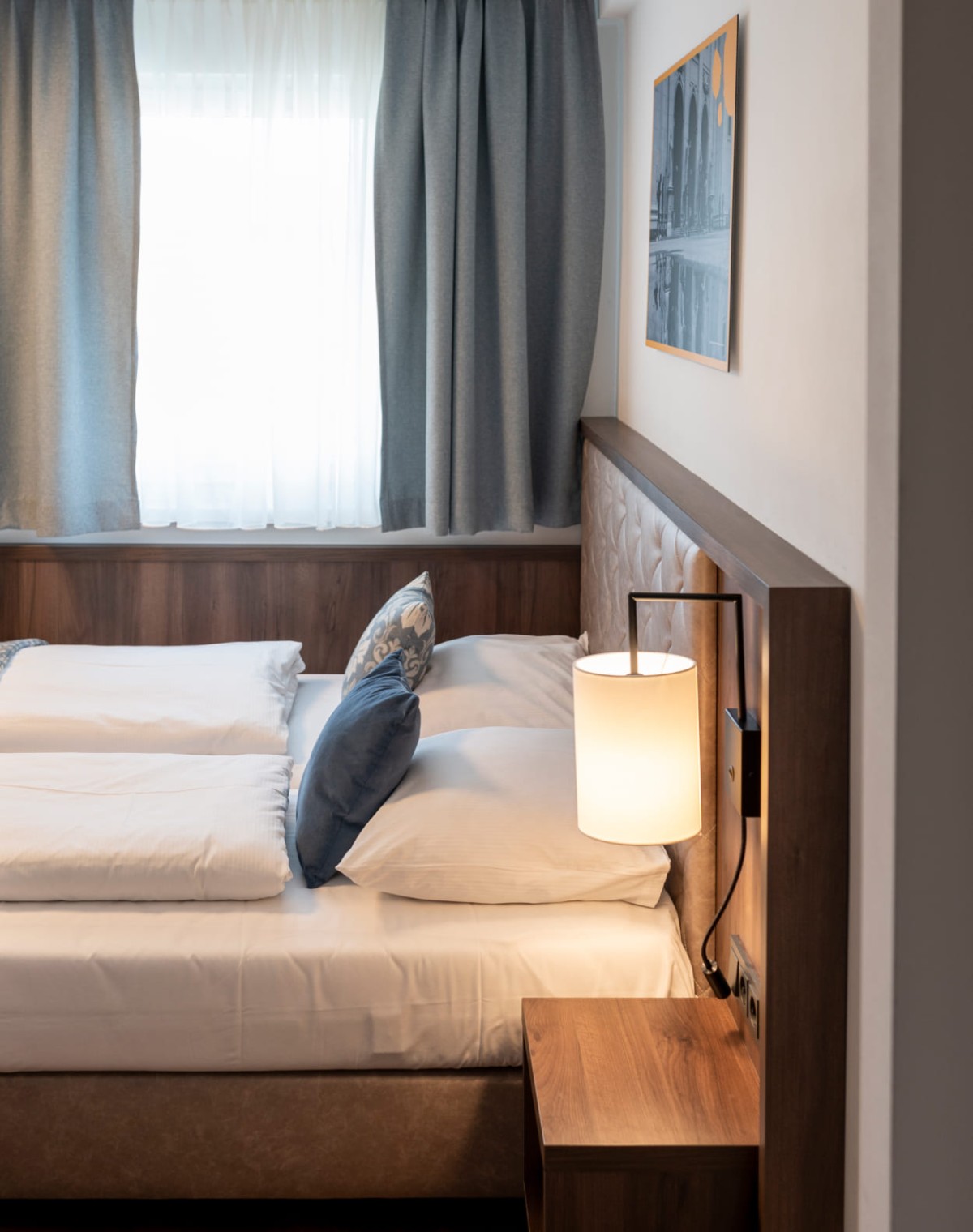 Doppelbett im Hotel Lilienhof in Salzburg © Foto von Lorenz Masser